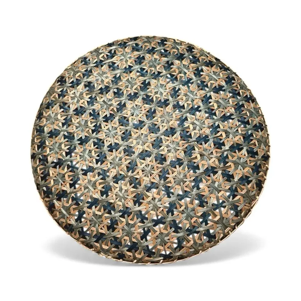 Ann Lee Designs handwoven bamboo basket trays Teal Stars  2 for price of 1